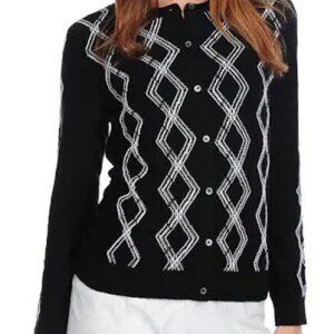 Brooks Brothers Merino Wool Checkered Cardigan Sweater